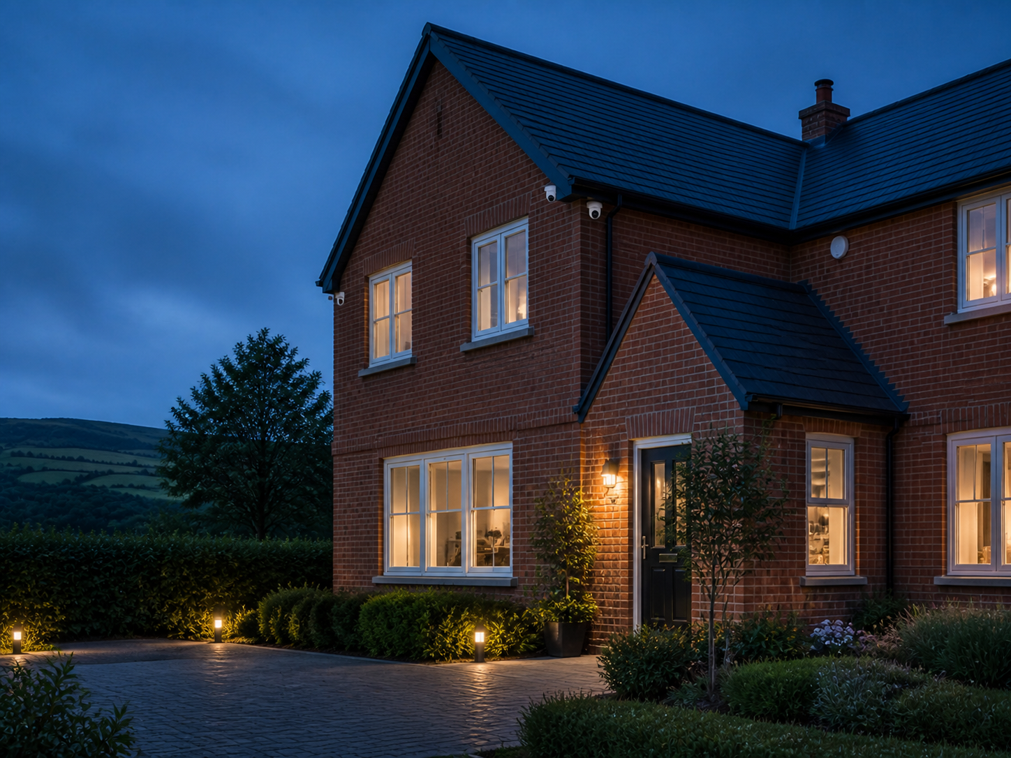 British brick home in North Wales protected by discreet professional security cameras